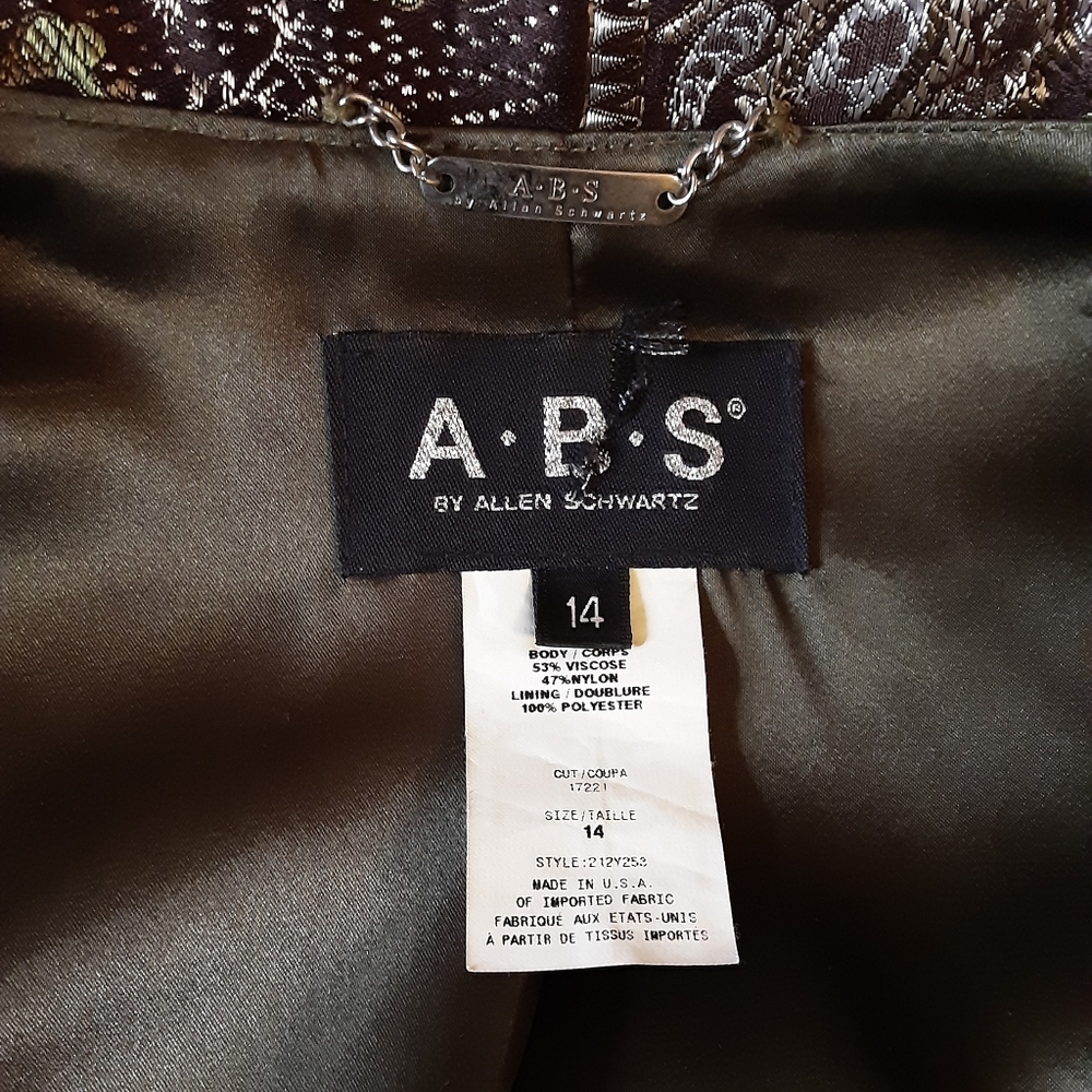 Allen Schwartz Brown & Gold Jacquard Print Jacket - Picture 4 of 4